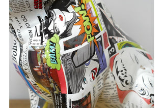 Comic Book Print Dog Ornament, Quirky Home Decor image 2