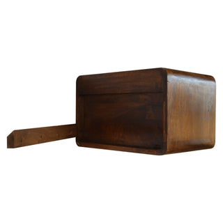 Floating Curved Chestnut Bedside Drawers, Bedroom Furniture image 6