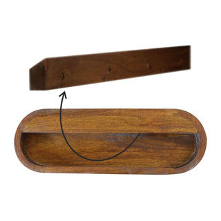 Wall Mounted Round Chestnut Bedside Cabinet, Bedroom Furniture image 8