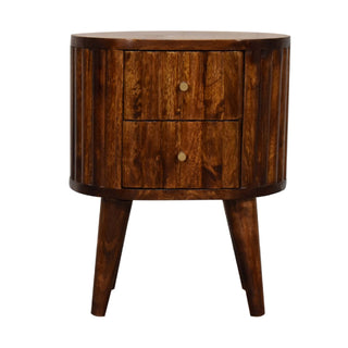 Stripe Chestnut Bedside Cabinet, Bedroom Furniture image 0