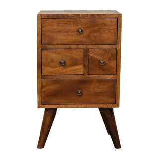 4 Drawer Multi Chestnut Bedside Bedroom Furniture image 0