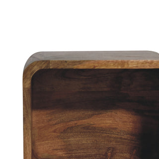 Oak-ish Floating Open Bedside Cabinet, Bedroom Furniture image 4