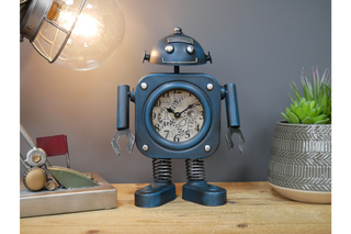 Blue Robot Clock - Cute Desk Ornament image 2