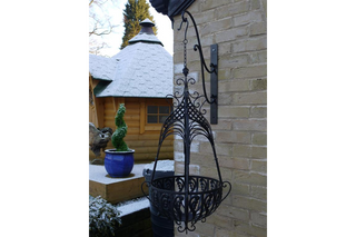 Stunning Large Ornate Metal Hanging Basket image 0