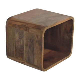 Oak-ish Floating Open Bedside Cabinet, Bedroom Furniture image 3