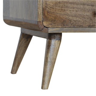 Curved Grey Washed Media Unit, Living Room Furniture image 6