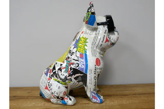 Comic Book Print Dog Ornament, Quirky Home Decor image 3