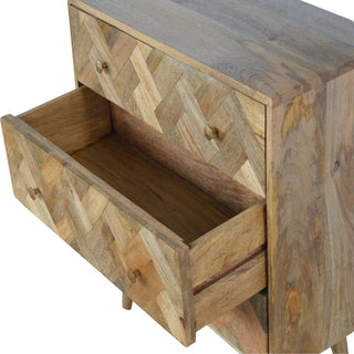 3 Drawer Zig-Zag Patterned Patchwork Chest, Bedroom Furniture image 4