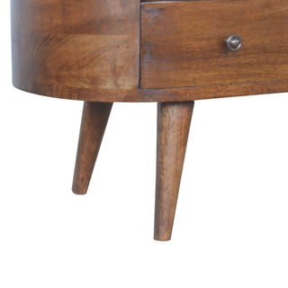 Chestnut Rounded Entertainment Unit, Living Room Furniture image 6