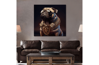 Pug in Shades, Tempered glass wall art. image 0