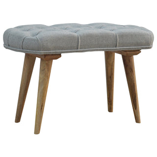 Deep Button Grey Tweed Bench, Bedroom or Living Room Furniture  image 1