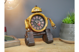 Yellow Robot Clock - Fun Desk Ornament image 2