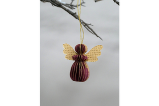 Set Of 6 Christmas Angels - Red Festive Ornaments image 1