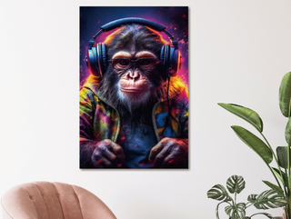 DJ Monkey, Tempered glass wall art. image 0