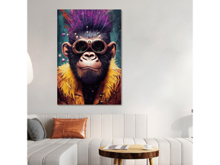 Punk Monkey Wall Art - Tempered Glass image 0