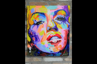 Hand Finished Marilyn Monroe Canvas Art, Colourful Wall Decor