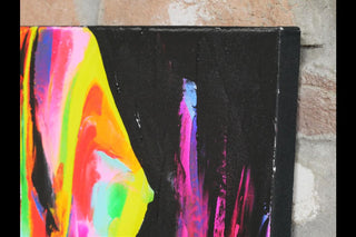 Wall Art, Female Form with Vibrant Colourful Hand Finished Canvas, Body Curves