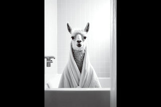 Llama In Bath Wall Art, Home Decor, Living room or bedroom ir bathroom decoration
