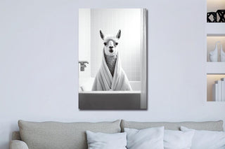 Llama In Bath Wall Art, Home Decor, Living room or bedroom ir bathroom decoration