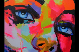 Wall Art, Vibrant Colourful Hand Finished Canvas, Female