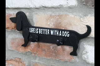 Sausage Dog Coat Hook, Animal lover fun wall Decoration, for dog leads