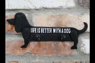 Sausage Dog Coat Hook, Animal lover fun wall Decoration, for dog leads