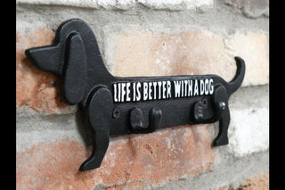 Sausage Dog Coat Hook, Animal lover fun wall Decoration, for dog leads