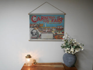 Fun Fair Canvas, 1920's Retro Vintage Style Carnival Wall Hanging
