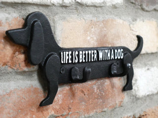 Sausage Dog Coat Hook, Animal lover fun wall Decoration, for dog leads