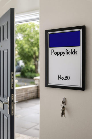 Personalized Monopoly Street Sign Print, Custom Family Name (Free Water Works Print)