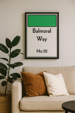 Personalized Monopoly Street Sign Print, Custom Family Name (Free Water Works Print)