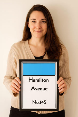 Personalized Monopoly Street Sign Print, Custom Family Name (Free Water Works Print)