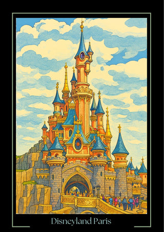 Disneyland Paris Castle Art Prints: A4 Wall Art Souvenir