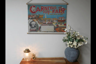 Fun Fair Canvas, 1920's Retro Vintage Style Carnival Wall Hanging