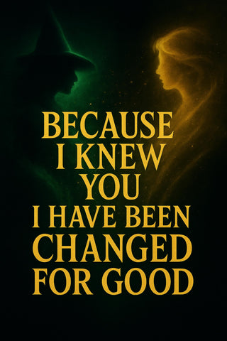 Wicked Inspired Wall Art Set • A4 Prints Musical Quotes • Emerald & Gold Theatre Decor