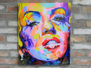 Hand Finished Marilyn Monroe Canvas Art, Colourful Wall Decor