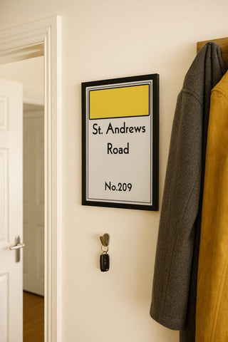 Personalized Monopoly Street Sign Print, Custom Family Name (Free Water Works Print)