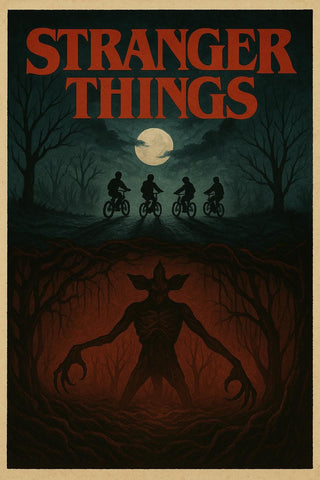 Stranger Things Inspired Poster | Retro Sci-Fi Horror Print (A4) Choice of 2