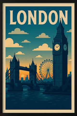 Vintage Travel Poster Set | Paris, London, New York | A4 A3 Art Prints