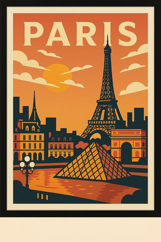 Vintage Travel Poster Set | Paris, London, New York | A4 A3 Art Prints