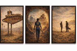 Fallout Art Prints Set | Post-Apocalyptic Gaming Decor, New Vegas