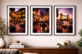 London Photography Print Set | Moody Cityscape Wall Art, A4
