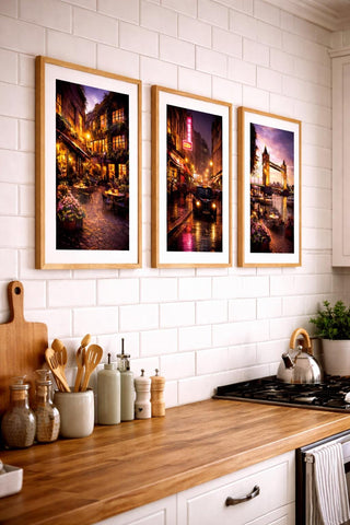 London Photography Print Set | Moody Cityscape Wall Art, A4