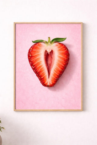Set of 3 Fruit Still Life Prints, Pink Botanical Art, Modern Decor (A4/A3)