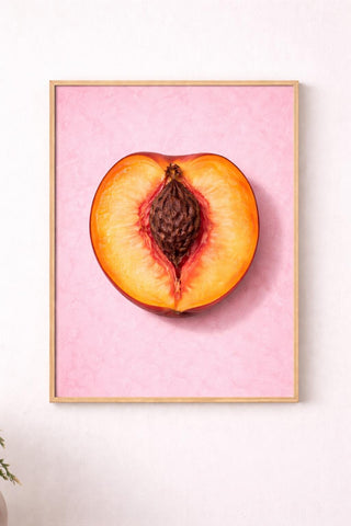 Set of 3 Fruit Still Life Prints, Pink Botanical Art, Modern Decor (A4/A3)