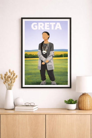 Greta Thunberg A4 Print | Minimalist Eco Warrior Portrait