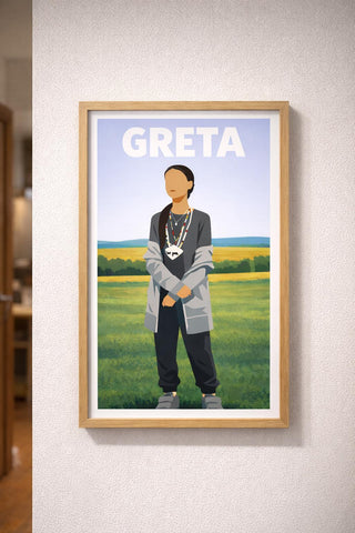Greta Thunberg A4 Print | Minimalist Eco Warrior Portrait