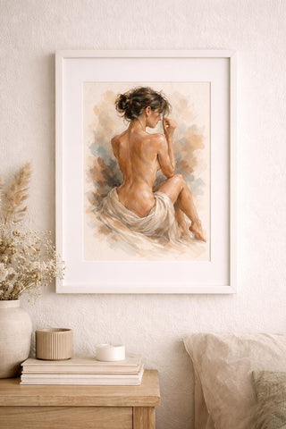Figurative Nude Wall Art Set of 3 – A4 Female Form Prints – Neutral Bedroom Decor – Modern Impressionist Artwork – Minimal Gallery Wall Art