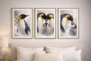 Penguin Wall Art Prints Set – A4 Wildlife Photography for Home Decor