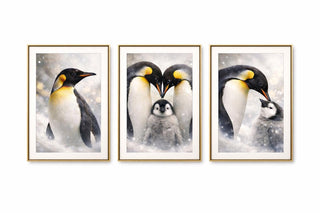 Penguin Wall Art Prints Set – A4 Wildlife Photography for Home Decor